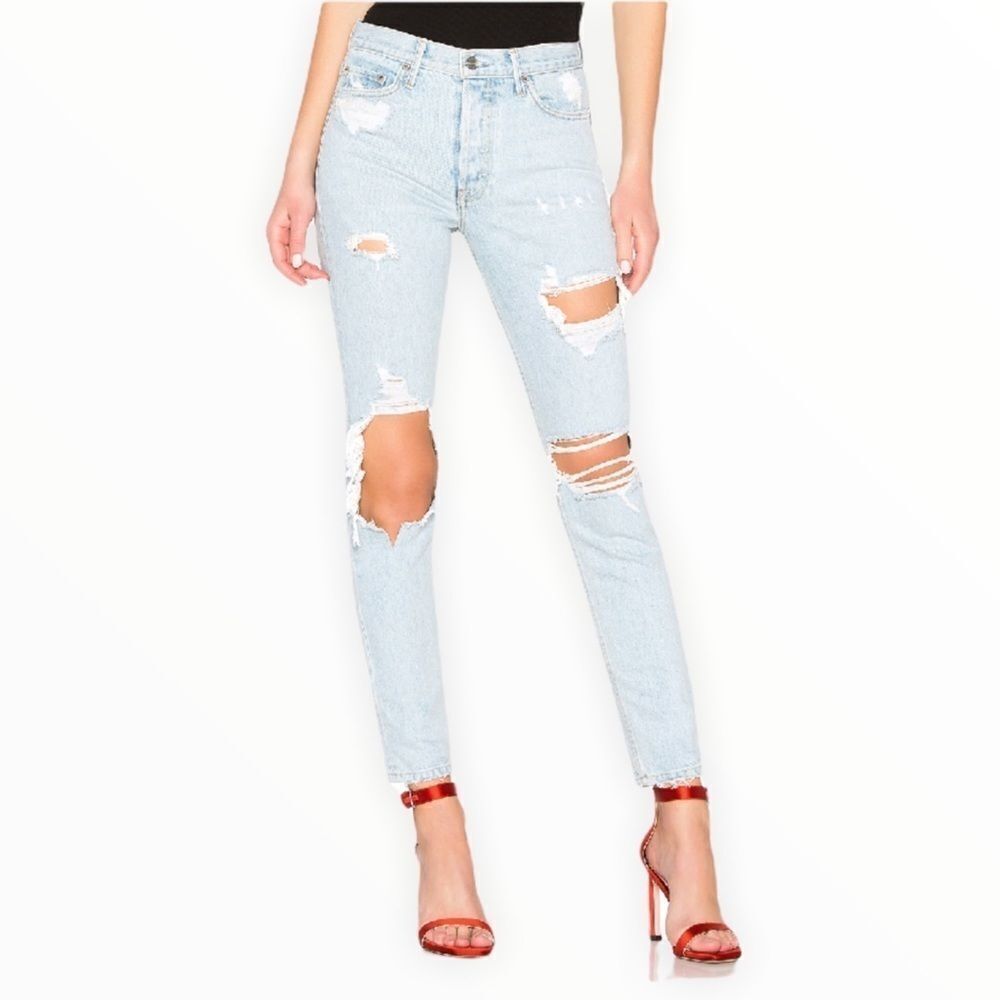 NWT! GRLFRND Karolina High-rise Button Fly Distressed Skinny Long Jean In Jaggar
